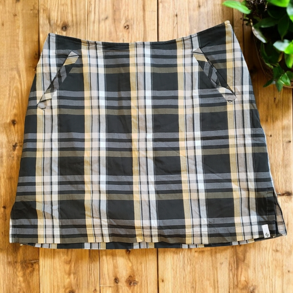 Lija Womens 6 Plaid Golf Skort 2 Pocket Side Zip Cotton Blend Sport Preppy